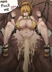  ahegao breasts chains cum cum_in_pussy dungeon_and_fighter english fanny_packing fighter_(dungeon_and_fighter) large_breasts male_pubic_hair metal_owl_(aden12) overflow owl_(artist) penis profanity pubic_hair restrained size_difference uncensored 