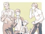  archer casual child_gilgamesh emiya_shirou fate/hollow_ataraxia fate/stay_night fate_(series) food gilgamesh ice_cream lancer multiple_boys popsicle taa_(acid) 