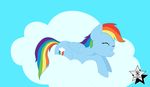  blue_fur cloud cutie_mark equine eyes_closed female friendship_is_magic fur hair mammal multi-colored_hair my_little_pony pegasus rainbow_dash_(mlp) rainbow_hair rainbow_tail sky sleeping solo wings wodahseht 