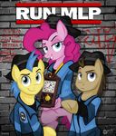  blue_eyes blue_hair brown_hair clock clothing doctor_whooves_(mlp) english_text equine fedora female friendship_is_magic graffiti group hair hat horse looking_at_viewer male mammal musical_note my_little_pony pink_hair pinkhair pinkie_pie_(mlp) pony text wolfjedisamuel 