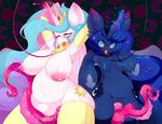  anthro anthrofied big_areola big_breasts blue_hair blush breasts collar cutie_mark cyan_eyes duo elbow_gloves equine female friendship_is_magic gloves hair horn lactating legwear magic mammal milk my_little_pony nipples nude penetration pink_eyes pregnant princess_celestia_(mlp) princess_luna_(mlp) pussy slugbox stockings tentacles tongue tongue_out unbirthing vaginal vaginal_penetration winged_unicorn wings 