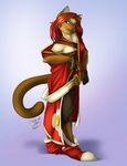  &lt;3 anthro blue_eyes breasts cat clothed clothing dress feline female hair mammal oversized_clothing red_hair solo tygurstar watermark 