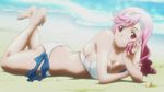  1girl ass barefoot bikini butt_crack celia_ootsuka fang feet genderswap maken-ki! pink_hair screencap swimsuit 