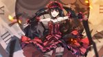  bad_id bad_pixiv_id bare_shoulders black_hair black_legwear breasts clock_eyes date_a_live dress garter_straps hairband heterochromia highres lolita_fashion lolita_hairband long_hair looking_at_viewer medium_breasts open_mouth red_eyes smile solo swd3e2 symbol-shaped_pupils thighhighs tokisaki_kurumi twintails yellow_eyes 