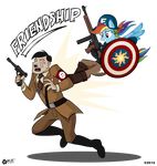  adolf_hitler anthro anthrofied anthroified boots clothing duo female friendship_is_magic human humor male mammal military my_little_pony nazi plain_background rainbow_dash_(mlp) uniform weapon wolfjedisamuel 