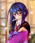  bad_id bad_pixiv_id blue_hair blush girlfriend_(kari) hibara_eiko incoming_gift miyatomo_(hibaraya) necktie school_uniform short_hair smile 