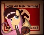  clothing equine female fluttershy_(mlp) friendship_is_magic german_text hair hat horse mammal mammalm military my_little_pony nazi nazi_symbol pegasus pink_hair pony solo swastika text uniform whip wings 