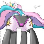  butt crown cutie_mark equine feathers female friendship_is_magic fur hair hooves horn horse lingerie long_hair mammal multi-colored_hair my_little_pony panties pony presenting princess_celestia_(mlp) raised_tail solo underwear venauva white_fur winged_unicorn wings 