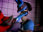  bdsm blood bondage bound butt choking cowgirl_position crying cum forced lucario nintendo on_top pok&eacute;mon rape rope tears thrusting tied_down video_games wide_hips zoroark 