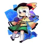  black_eyes hat heart komeiji_koishi kona_sleipnir short_hair silver_hair skirt smile solo third_eye touhou 