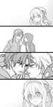  2boys bad_id bad_pixiv_id comic dress female_pervert fujoshi greyscale hood hoodie kagerou_project kangmoro kano_shuuya kozakura_marry long_hair monochrome multiple_boys pervert seto_kousuke short_hair silent_comic smile 