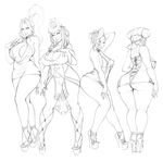  absurdres arshtat_falenas ass breasts cleavage curvy gensou_suikoden gensou_suikoden_v greyscale headdress high_heels high_ponytail highres huge_ass huge_breasts jeane kisara_(suikoden) lace-up legs lineart lm_(legoman) long_hair mature md5_mismatch monochrome multiple_girls platform_footwear platform_heels resized revealing_clothes sialeeds_falenas sideboob sketch standing stiletto_heels thick_thighs thighs upscaled wide_hips 