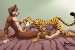  2014 abs anthro bed biceps canine cum cum_in_mouth cum_inside dog eyes_closed feline fellatio gay green_eyes head_grab male mammal muscles nathan oral oral_sex penis sex tiger wagnermutt 