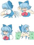  blue_eyes blue_hair blush bow cirno crying crying_with_eyes_open hair_bow saiba short_hair tears touhou wings 