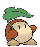  holding holding_leaf kirby_(series) leaf lowres no_humans no_mouth plant waddle_dee white_background |_| 