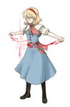  alice_margatroid blonde_hair blood blue_eyes cross hairband solo torinone touhou 