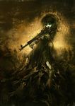  arm bad_id bad_pixiv_id bullet copyright_request dark glowing glowing_eyes gun hands highres lm7_(op-center) solo weapon 