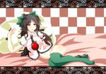  bottomless brown_hair kuze lying midriff navel reiuji_utsuho socks solo thighhighs touhou 