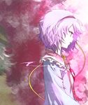  expressionless from_side hairband komeiji_satori pink_hair profile purple_hairband shippori short_hair solo string third_eye touhou upper_body 