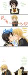  2girls 4koma aira_(artist) aira_(endless5515) blonde_hair blush brown_hair comic earrings glasses highres hyakko jewelry kageyama_torako kazamatsuri_touma kiss long_hair multiple_girls o_o ponytail short_hair translated yuri 