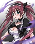  airi_(queen's_blade) breasts cleavage large_breasts long_hair maid nanjou_akimasa queen's_blade red_hair solo twintails 