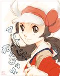  2009 :3 akosan brown_eyes brown_hair cabbie_hat dated hat hat_ribbon kotone_(pokemon) mario_(series) pokemon pokemon_(game) pokemon_hgss red_ribbon ribbon short_twintails simple_background sketch solo super_mario_bros. translated twintails white_background 