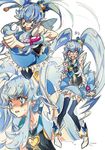  black_legwear blue_eyes blue_hair blue_skirt blush crown cure_princess happinesscharge_precure! long_hair magical_girl open_mouth precure shirayuki_hime sketch skirt solo thighhighs tima twintails very_long_hair 