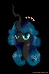  &lt;3 black_background changeling english_text eyeshadow fangs female friendship_is_magic green_eyes green_hair hair horn makeup mixermike622 my_little_pony plain_background portrait queen_chrysalis_(mlp) queen_chrysaslis_(mlp) slit_pupils solo text 