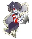  bad_id bad_pixiv_id bare_shoulders blue_hair blue_skin detached_sleeves hair_over_one_eye leviathan_(skullgirls) long_hair ng_(kimjae737) red_eyes side_ponytail skirt skullgirls smile solo squigly_(skullgirls) stitched_mouth stitches striped_sleeves zombie 