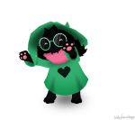  &lt;3 2018 3_fingers 3_toes 3d_(artwork) ^_^ ambiguous_gender animated anthro babyfawnlegs barefoot black_fur caprine clothed clothing dancing darkner deltarune digital_media_(artwork) eyes_closed eyewear floppy_ears fully_clothed fur glasses goat green_clothing hat head_tuft horn mammal pawpads pink_pawpads ralsei robe scarf signature simple_background smile solo standing teeth toes video_games white_background white_eyes witch_hat 
