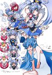  blue_hair blue_legwear blue_skirt blush closed_eyes crown cure_princess dress happinesscharge_precure! long_hair magical_girl open_mouth pout precure ribbon_(happinesscharge_precure!) shirayuki_hime skirt thighhighs tima twintails very_long_hair white_dress 