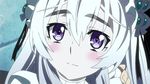  animated animated_gif blush chaika_trabant hair_ribbon hitsugi_no_chaika long_hair purple_eyes ribbon white_hair 