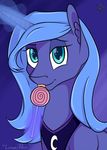  blue_eyes blue_hair blue_theme candy english_text equine female friendship_is_magic glowing hair horn levitation licking lollipop looking_at_viewer magic mammal moon my_little_pony necklace portrait princess_luna_(mlp) solo text tlatophat tongue tongue_out unicorn winged_unicorn wings 