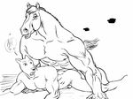  anthro canine duo equine furronika gay horse male mammal 