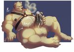  anthro balls bear biceps big_penis black_nipples black_penis chubby cigar cum cum_on_self cum_on_stomach donryu ear_piercing erection facial_piercing fur harness humanoid_penis lying male mammal masturbation musclegut muscles nipple_piercing nipples nose_piercing nose_ring nude on_back pecs penis piercing polar_bear smoking solo thick_penis 