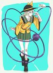  boots green_eyes green_hair hat heart komeiji_koishi open_mouth sabiirodoramu short_hair skirt solo third_eye touhou 