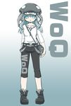  adapted_costume bag belt boots casual contemporary hat kantai_collection long_hair looking_at_viewer minamoto_hisanari open_mouth shinkaisei-kan shoulder_bag silver_eyes silver_hair solo wo-class_aircraft_carrier 