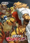  build_tiger build_tiger_(character) buttertoast clohing clothing comic comic_cover feline fur gamma-g gay japanese_text kemono male mammal manga muscles text tiger 