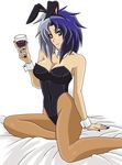  1girl arm_support bare_shoulders breasts bunny_girl cleavage heterochromia leotard looking_at_viewer sitting yu-gi-oh! yubel 