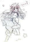  absurdres bellezza_felutia boots crossdressing fur highres jacket long_hair original otoko_no_ko shirt sketch skirt smile 