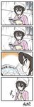  5girls ayanami_(kantai_collection) azumanga_daiou brown_hair casual comic couch fubuki_(kantai_collection) hatsuharu_(kantai_collection) highres kantai_collection magazine multiple_girls nagato_(kantai_collection) parody reading shikinami_(kantai_collection) shimakaze_(kantai_collection) shirayuki_(kantai_collection) solo_focus towel towel_on_head translated window yamato_nadeshiko 