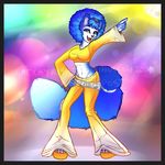  afro animated anthro anthrofied blue_hair canine clothed clothing disco fox hair krystal luminosion mammal nintendo open_mouth solo star_fox video_games 