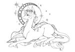  black_and_white equine female feral flower horn horse longinius mammal monochrome smile solo the_last_unicorn unicorn 