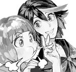  drawr greyscale grin hage-kakushi kill_la_kill mankanshoku_mako matoi_ryuuko monochrome multiple_girls senketsu short_hair smile sparkling_eyes 