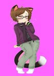  animal_ears arm_warmers baggy_pants big_butt butt cat cat_ears cat_tail chubby commissioned cute daya_sheep eyewear feline girly glasses hoodie human male mammal pale_skin scarf socks thick_thighs voluptuous whiskers wide_hips young 