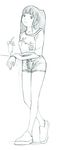  monochrome no_socks shorts sketch solo standing traditional_media yoshitomi_akihito 