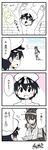  1girl 4koma arm_sling azumanga_daiou bandages bare_shoulders black_hair brown_hair comic cuts elbow_gloves gloves hairband headgear highres injury kantai_collection little_boy_admiral_(kantai_collection) long_hair nagato_(kantai_collection) parody short_hair signature torn_clothes translated yamato_nadeshiko yawning 