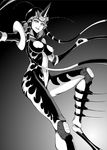  antennae breasts covered_nipples greyscale horn insect_girl kiyosumi_hurricane large_breasts monochrome monster_girl mosquito_girl mosquito_musume one-punch_man personification solo 