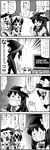  4koma bow candy choborau_nyopomi comic controller crying famicom food fruit game_console game_controller greyscale hair_bow hair_tubes hakurei_reimu hat highres hinanawi_tenshi kirisame_marisa monochrome multiple_girls peach tearing_up tears touhou translation_request 