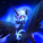  armor blue_eyes blue_hair equine female friendship_is_magic hair horn kyodashiro long_hair mammal my_little_pony nightmare_moon_(mlp) solo winged_unicorn wings 